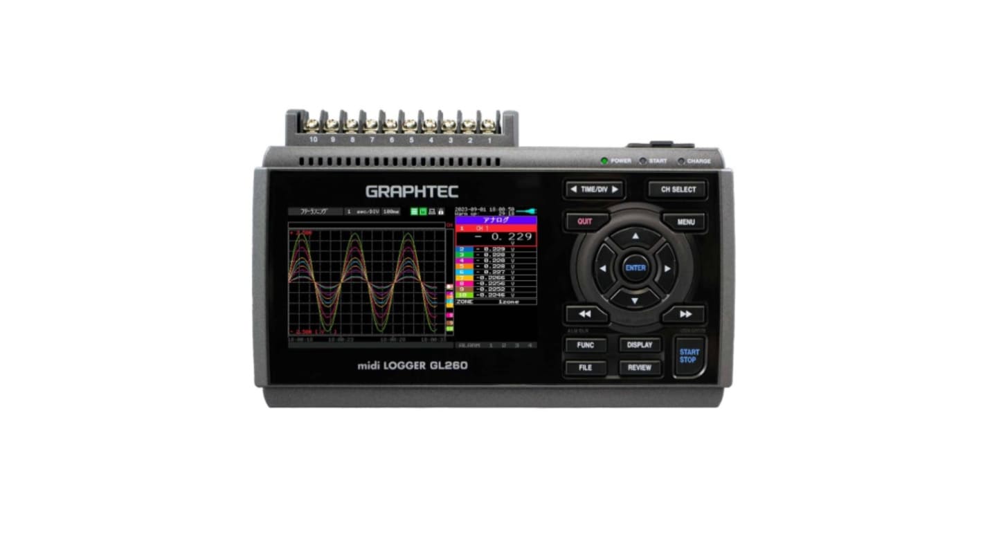 Graphtec GL260 Multipurpose Data Logger, LAN, USB, 10 Input Channel(s)