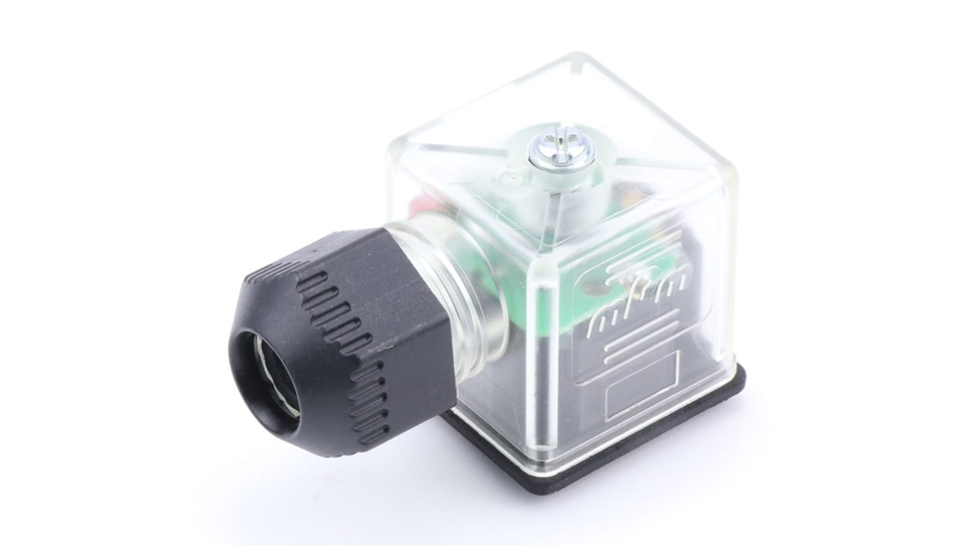 Molex 121207 2P DIN 43650 DIN 43650 Solenoid Connector,  with Indicator Light, 24 Voltage