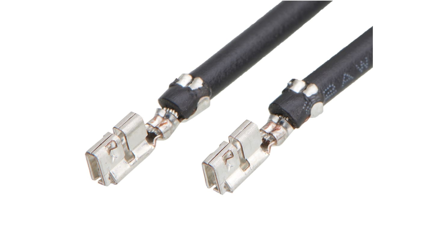 Molex Female Micro-One to Female Micro-One Crimped Wire, 450, 22, Black
