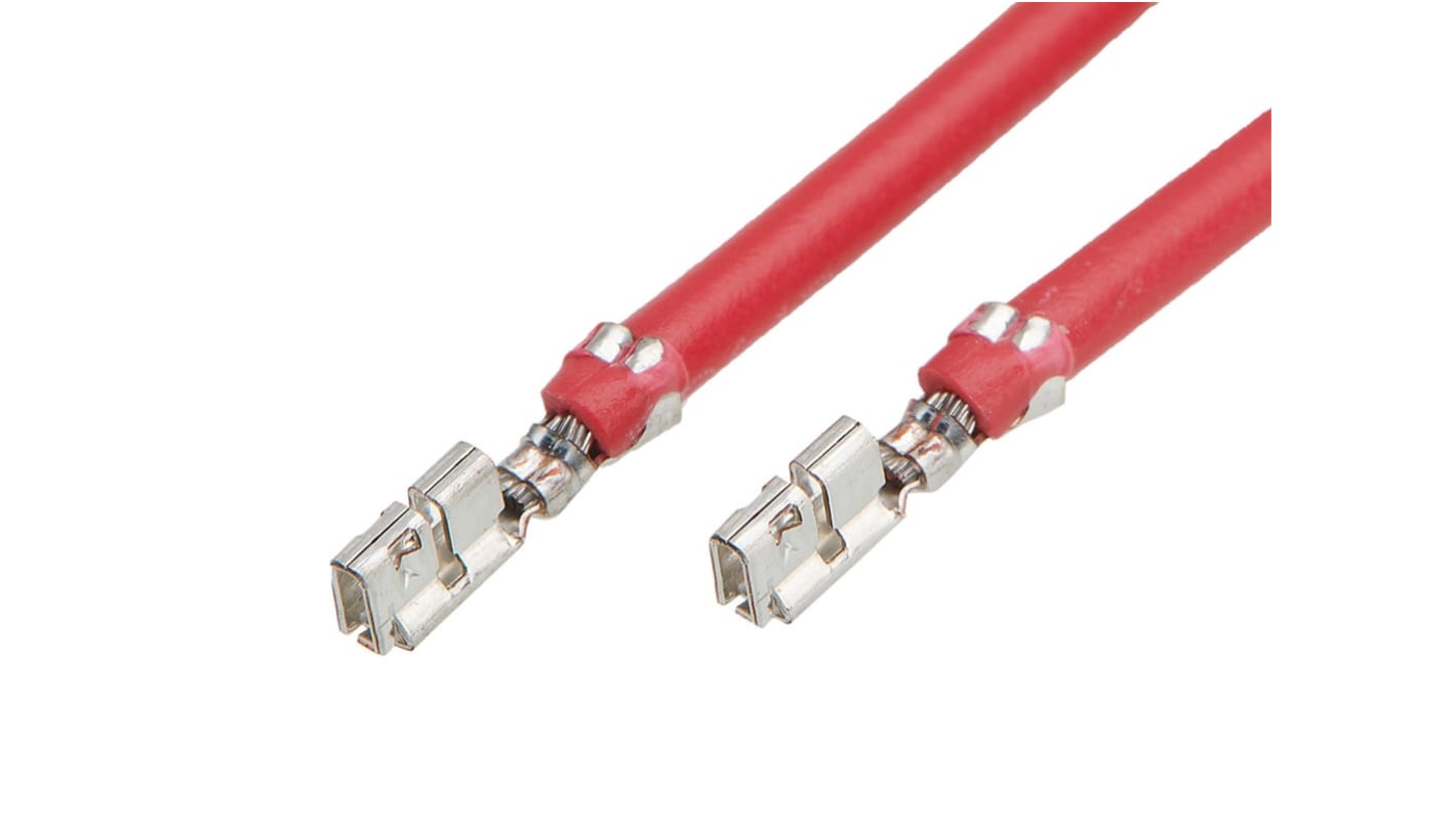Molex Female Micro-One to Female Micro-One Crimped Wire, 450, 22, Red