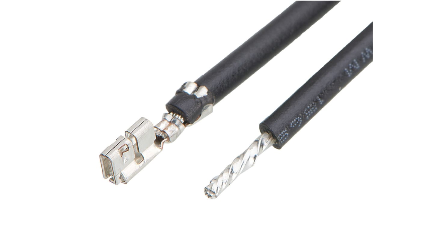 Molex Female Micro-One to Pigtail Crimped Wire, 300, 26, Black