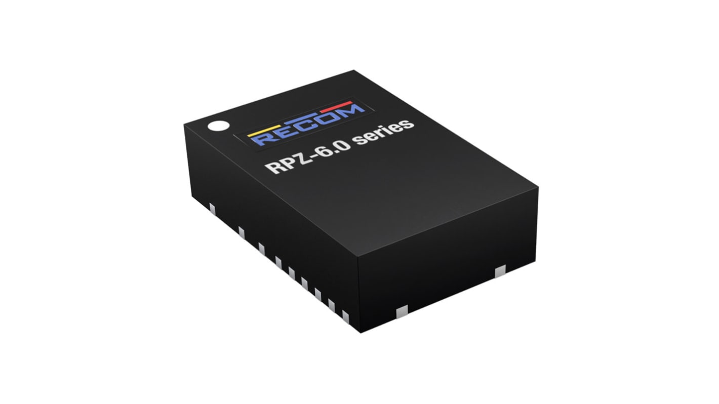 Recom Switching Regulator, Chassis Mount, 0.6 - 6.65V dc Output Voltage, 2.27 - 7V dc Input Voltage, 6A Output Current,