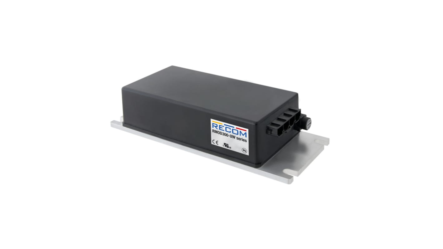 Recom RMOD300-UW DC-DC Converter, 24.5V dc/ 12.5A Output, 18-106 V dc Input, 300W, Chassis Mount, +75°C Max Temp -40°C