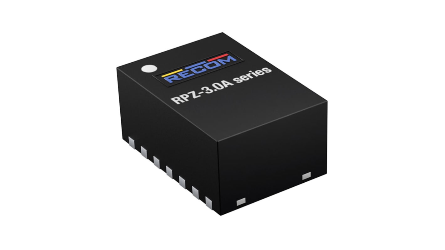 Recom Switching Regulator, Surface Mount, 0.6 - 5.5V dc Output Voltage, 2.75 - 6V dc Input Voltage, 3A Output Current,
