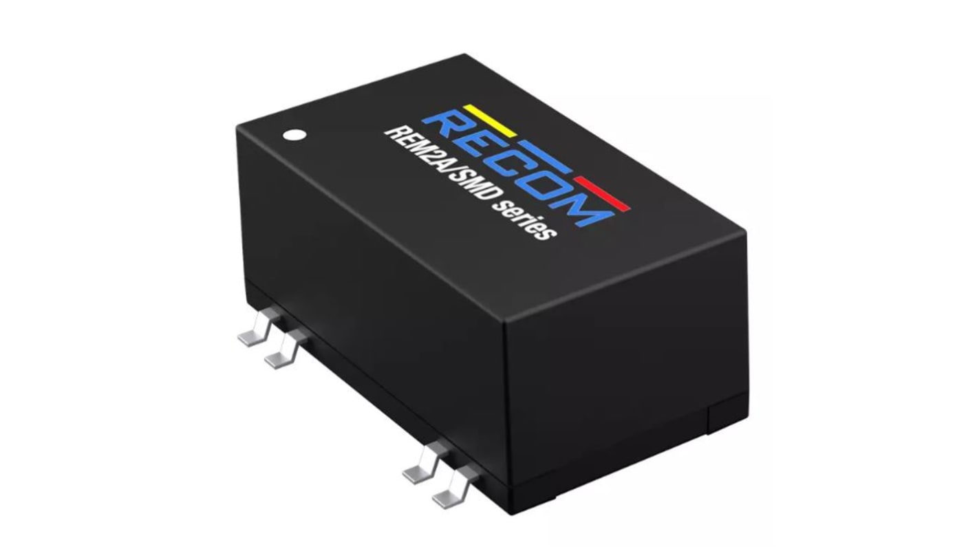 Recom REM2A Series DC-DC Converter, 24V dc/ 83mA Output, 18-36 V dc Input, 2W, Surface Mount, +105°C Max Temp -40°C Min