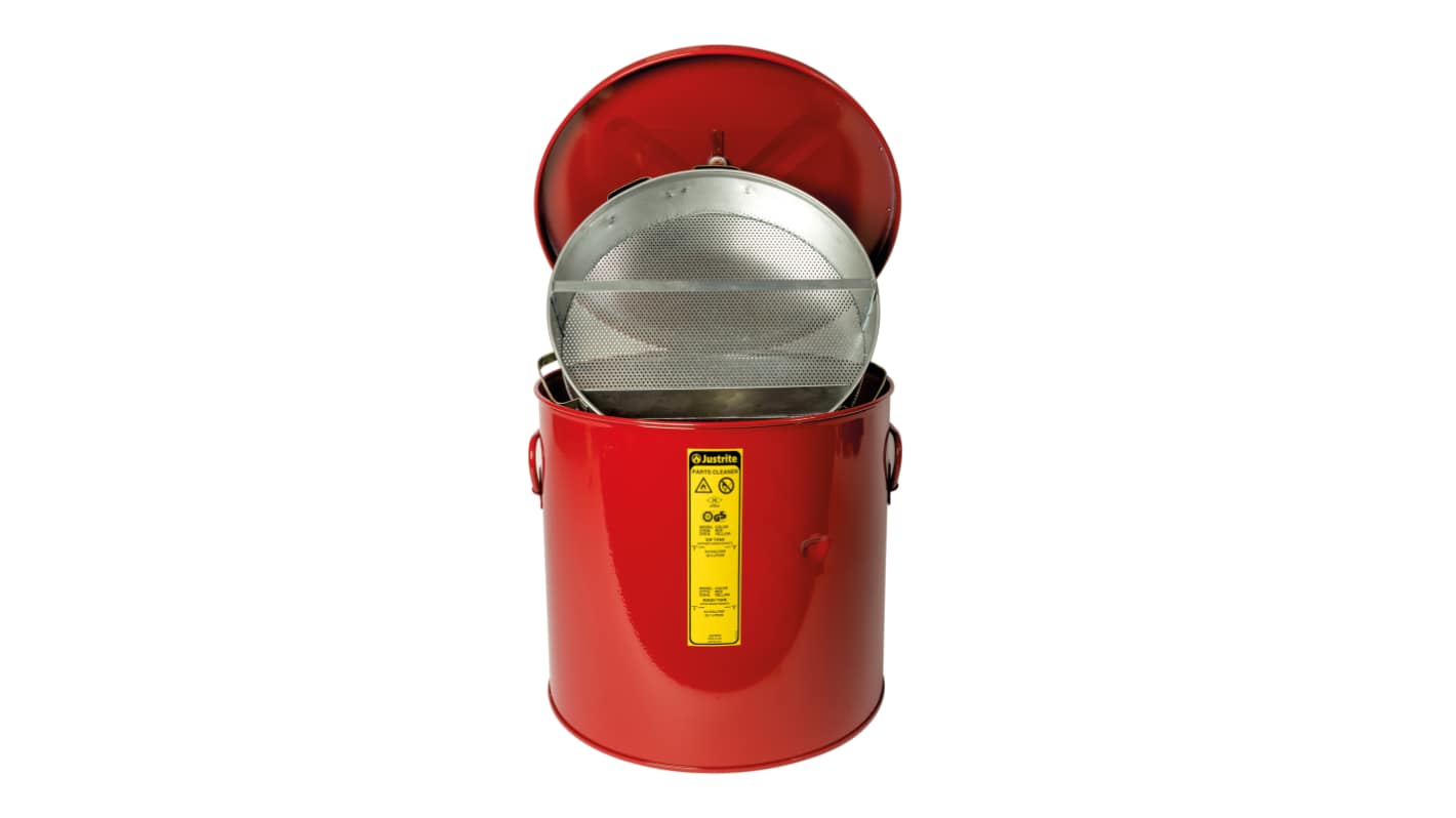 Serbatoio chimico in Acciaio Justrite, capacità 8L, dimensioni 254 x 238mm, azionamento Manuale/elettrico