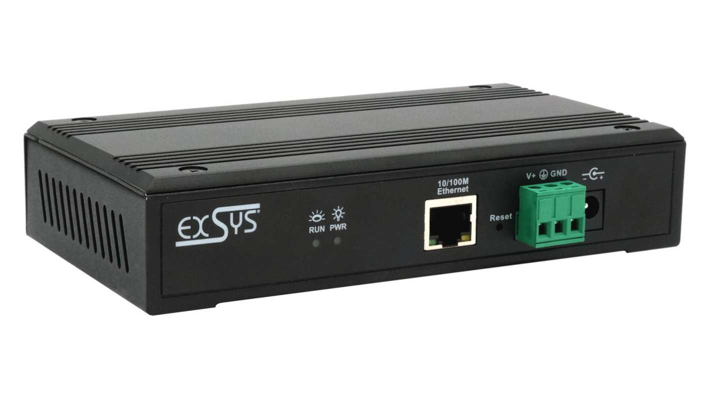Exsys Serial Device Server, 1 Ethernet Port, 4 Serial Port, RS232, RS422, RS485 Interface, 921.6kbps Baud Rate