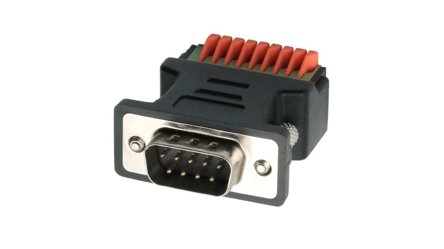 Exsys 9-Pin Male Male to Terminal Block Female Adapter