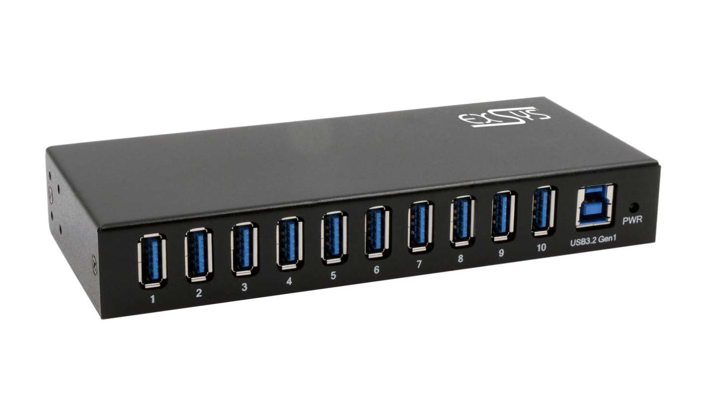 Hub USB Exsys, EX-11290HMS, USB 3.2 10 Conector de terminal USB A, USB B