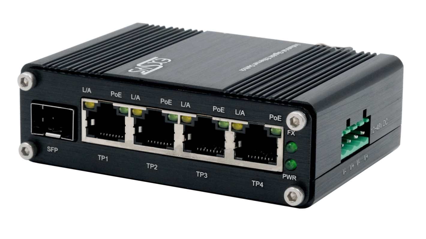 Exsys EX-62020POE-SFP, Unmanaged 5 Port Network Switch With PoE