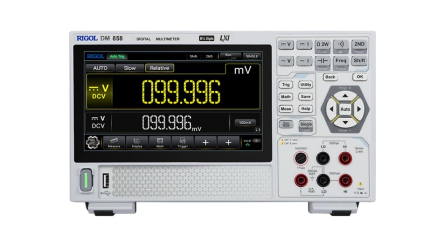 RIGOL DM858 Touch Screen Digital Multimeter, True RMS, 10A ac Max, 10A dc Max, 750V ac Max