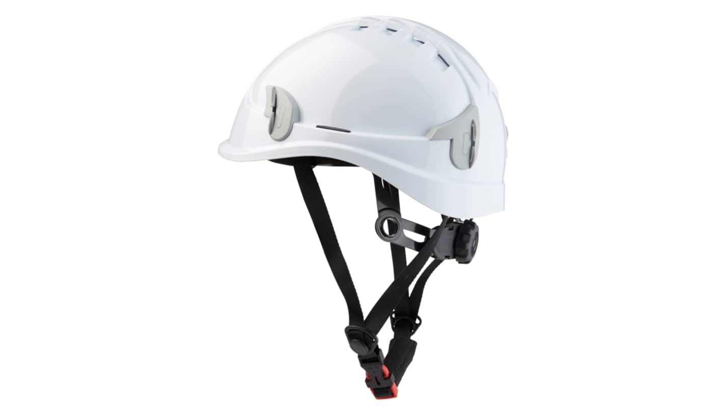 SINGER SAFETY ALPINW White Hard Hats with Chin Strap, Adjustable