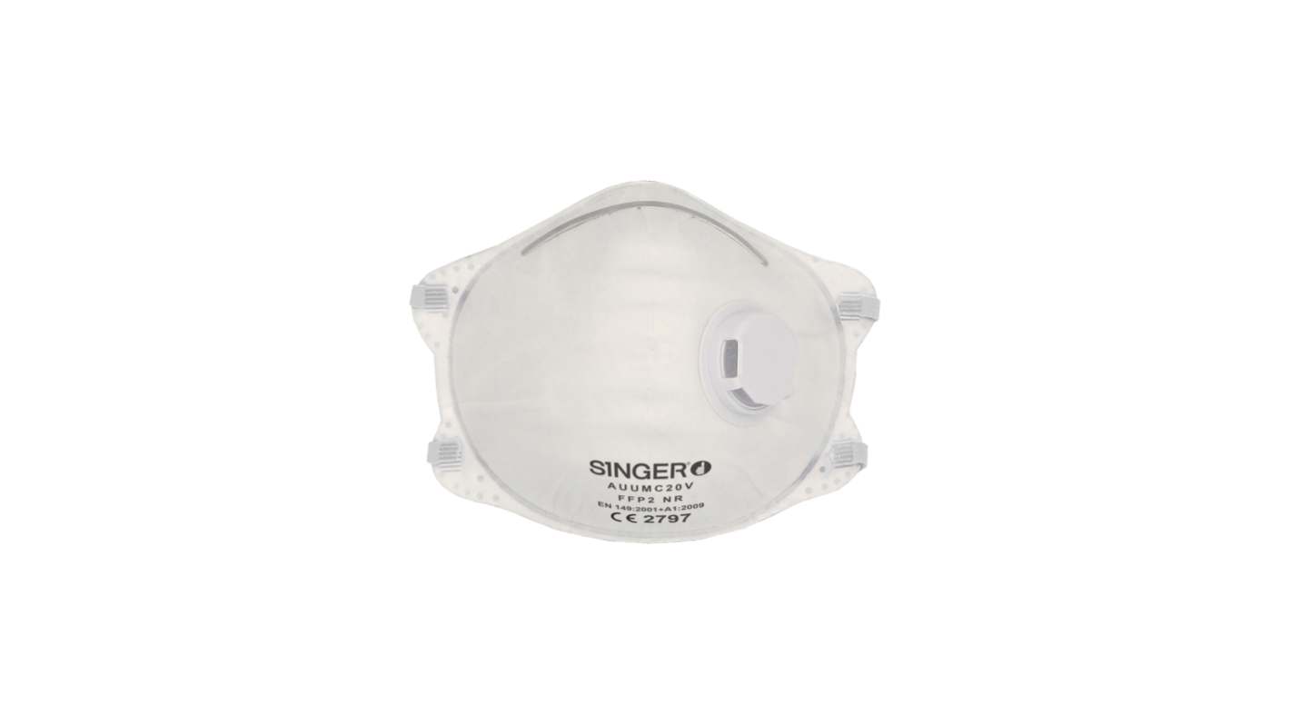 SINGER SAFETY AUUM Series Disposable Respirator for General Purpose Protection, FFP2, Valved 10Each per Package