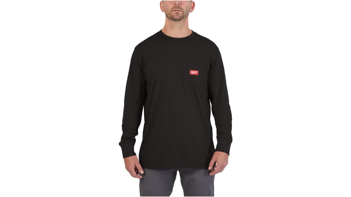 T-shirt, Czarny, Poliester 40%, Bawełna 60%, XL, Długi