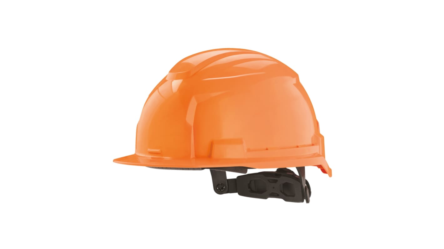 Milwaukee Bolt 100 Orange Hard Hat with Chin Strap, Adjustable, Ventilated