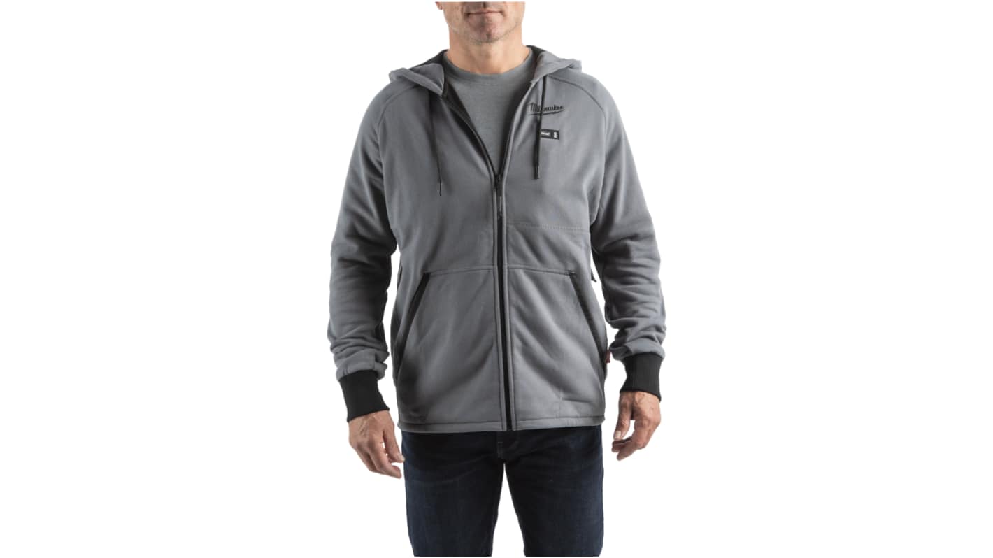 Milwaukee M12 Herren Kapuzenpullover, Baumwolle, Polyester Grau, Größe XL