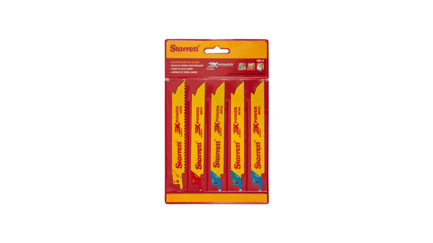 Starrett Reciprocating Saw Blade, Pack of 5