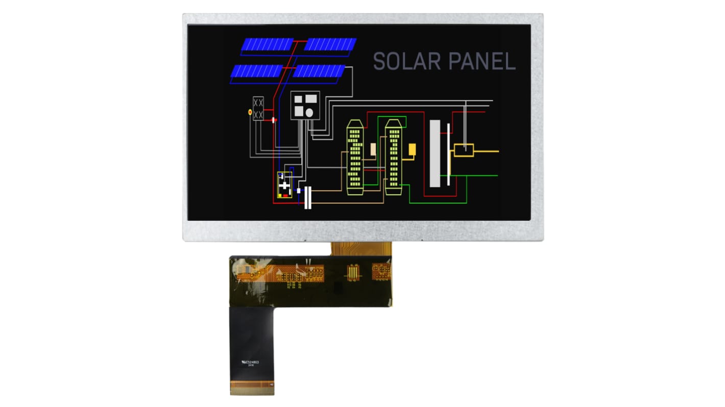 Display LCD TFT NEWHAVEN DISPLAY INTERNATIONAL, 7poll, interfaccia RGB, 800 x 480pixels