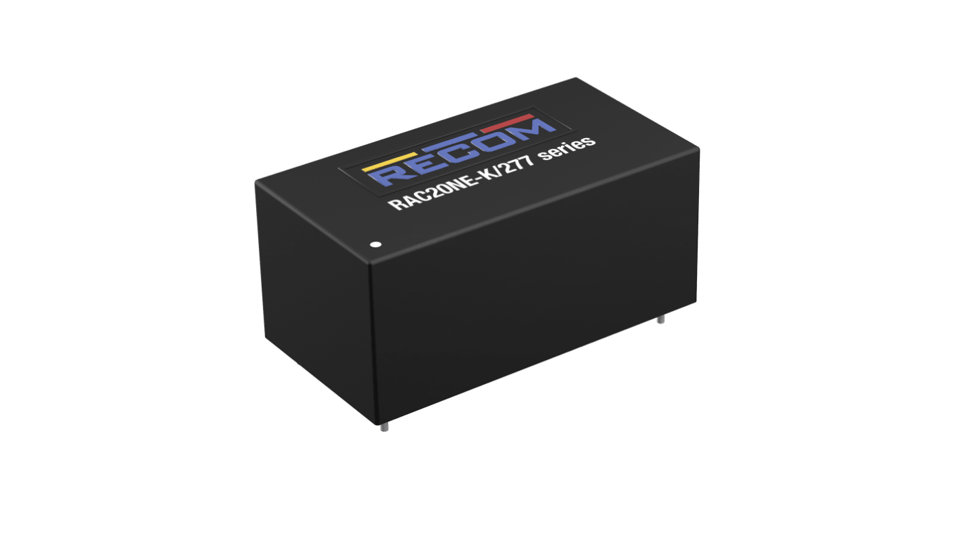 Recom 20W电源, 36V 直流, 555mA