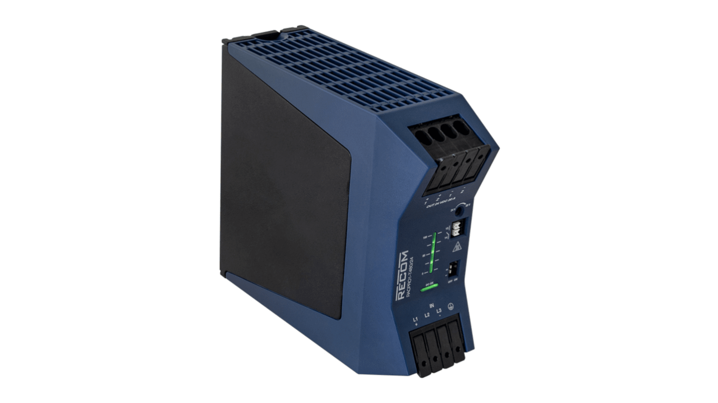 Alimentatore a montaggio su guida DIN Recom, 48V, 10A, 320 → 575V ca, 480W
