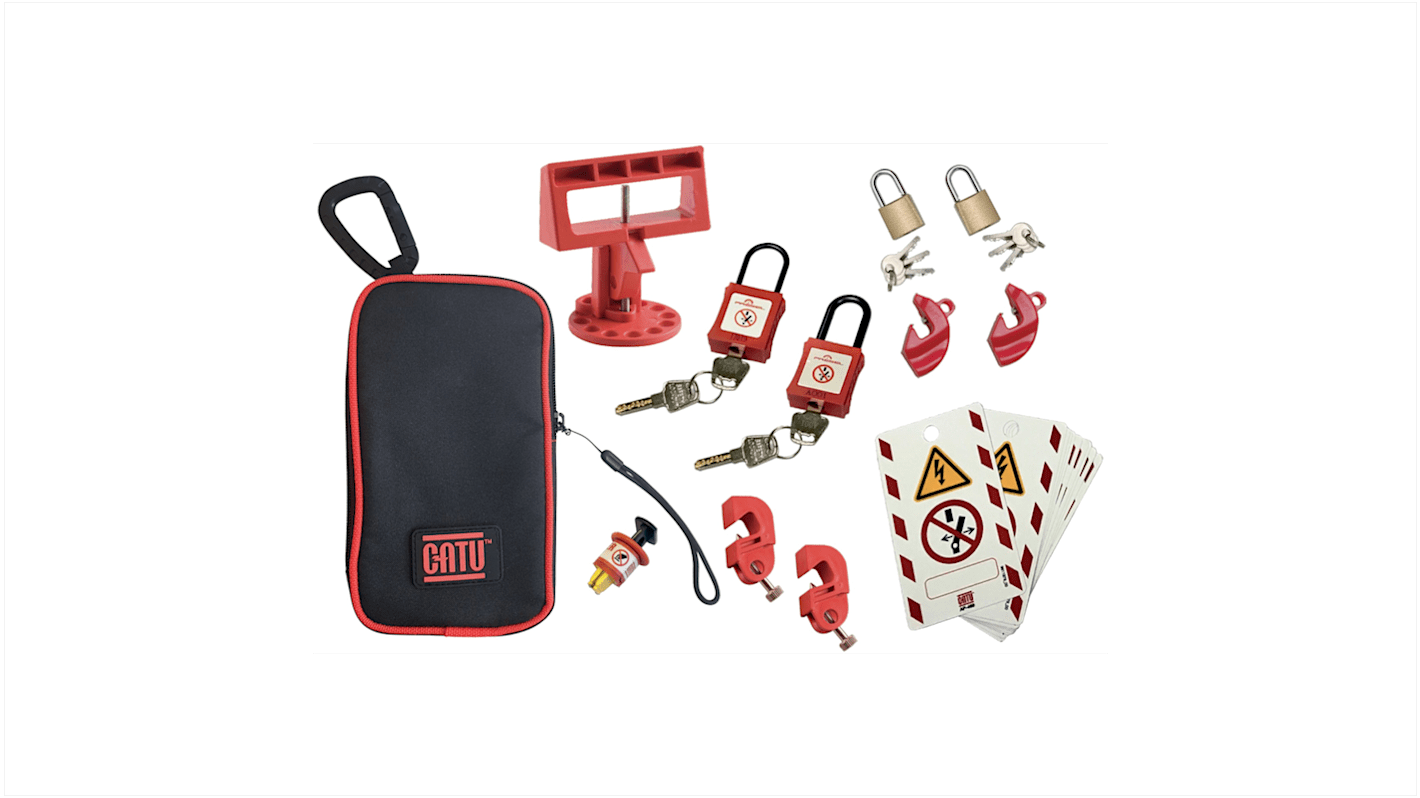 Catu Black, Red 4-Lock Lockout Kit, 6mm Shackle, 6mm Attachment