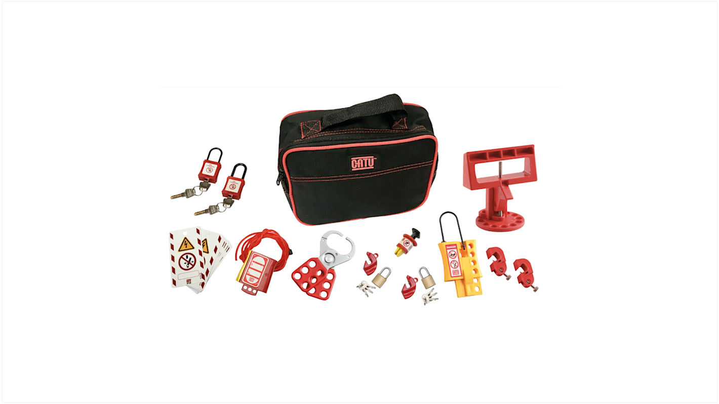 Catu Black, Red 6-Lock Lockout Kit, 6mm Shackle, 6mm Attachment