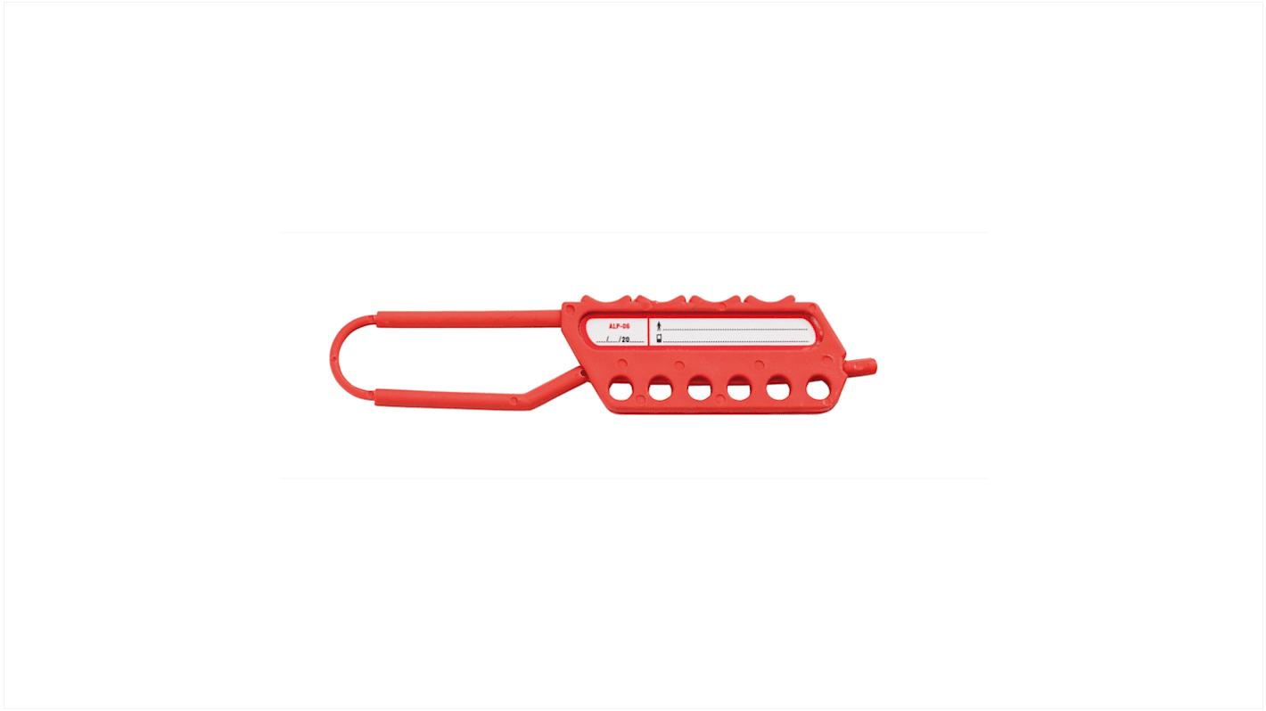 Catu Red 6-Lock Plastic Lockout Hasp, 6mm Shackle, 9mm Attachment