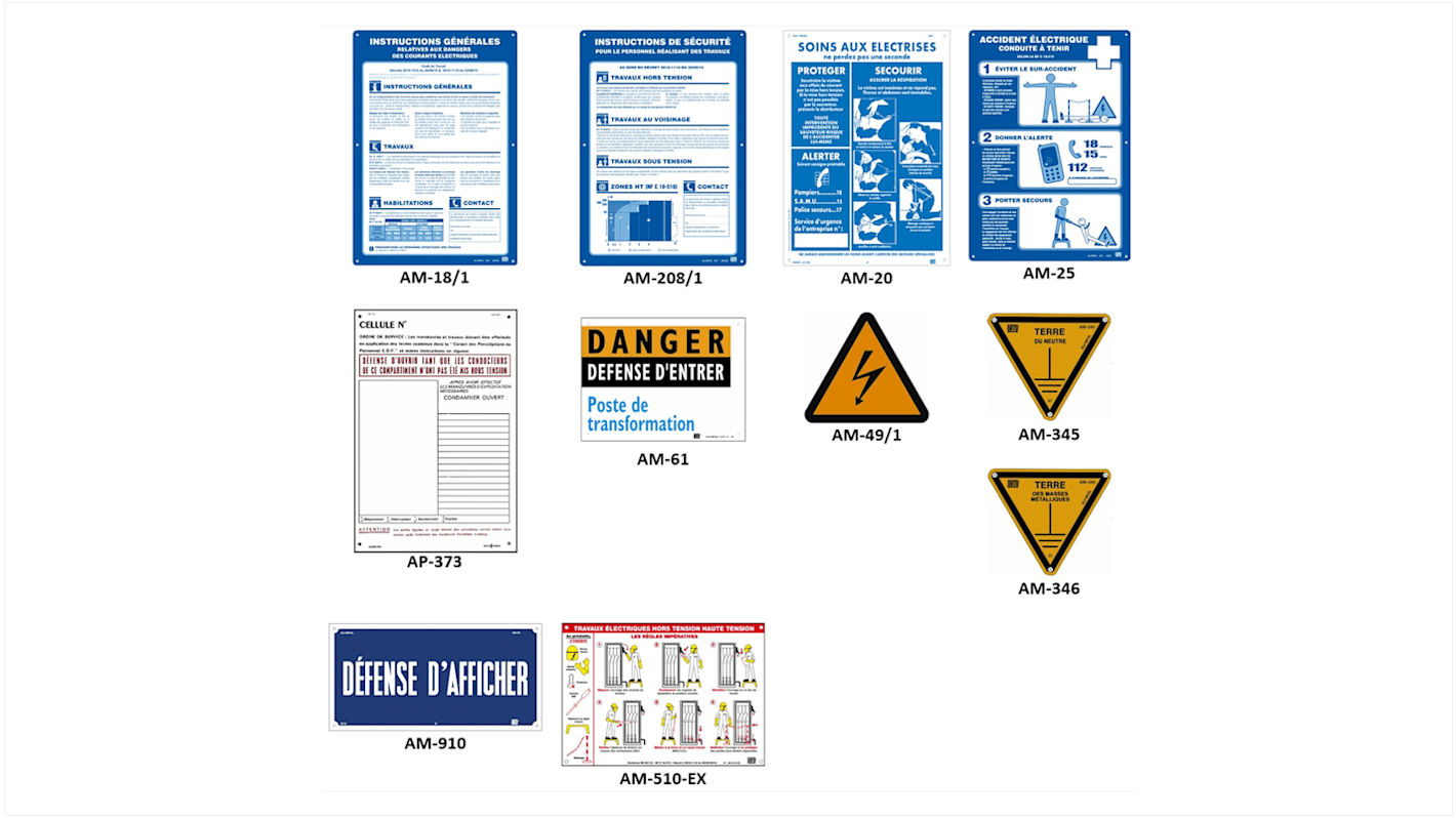Pericolo elettrico "ACCIDENT ELECTRIQUE, INSTRUCTIONS DE SECURITE, INSTRUCTIONS GENERALES", in Francese