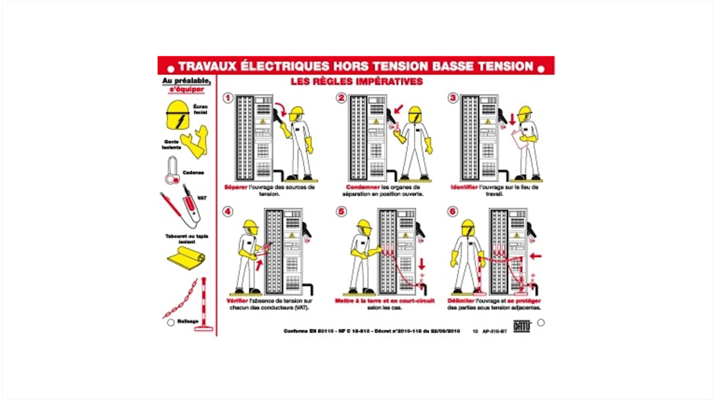Pericolo elettrico "Travaux Electriques Hors Tension Basse Tension", in Francese
