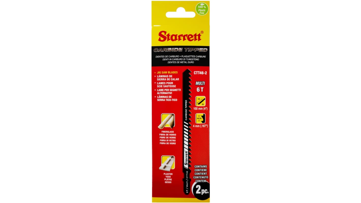 Starrett 曲线锯条, 可切割研磨材料