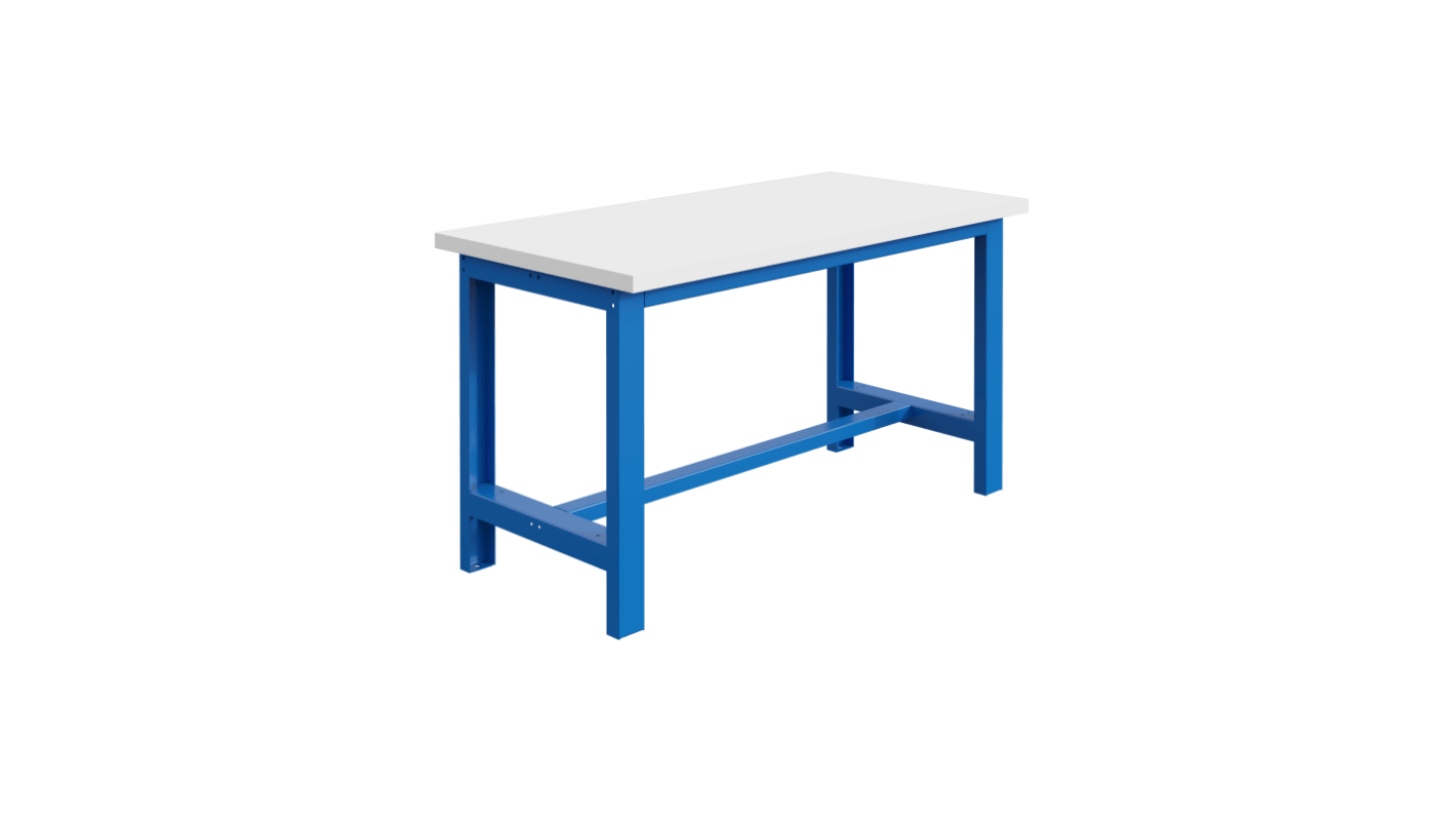 SOFAME W010010161BI Portable Plywood, Steel Workbench, 300kg Max Load, Adjustable Height, 40mm