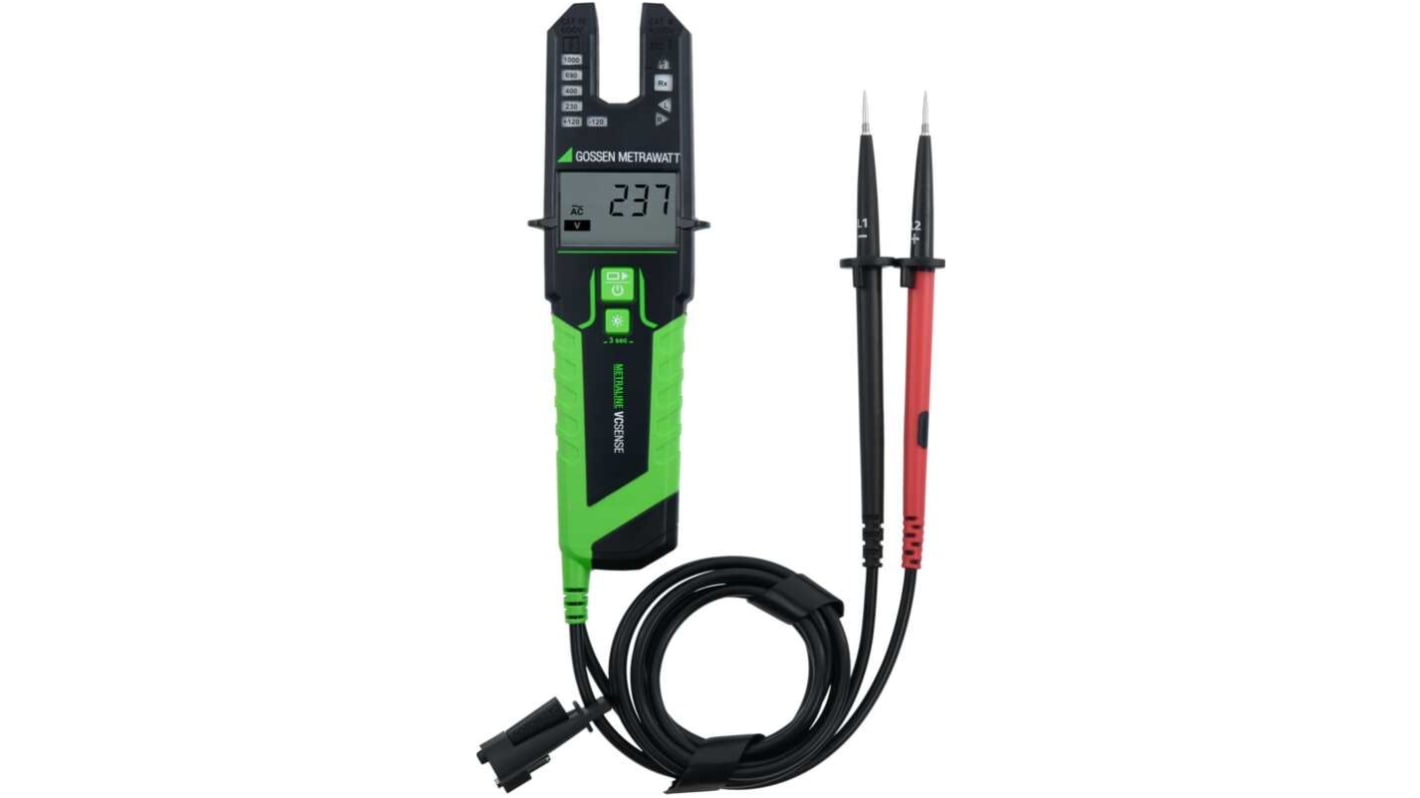 Gossen Metrawatt M611L, LCD Voltage tester, 1000V ac, Continuity Check, USB Powered, CAT III 1000 V V, CAT IV 600 V V