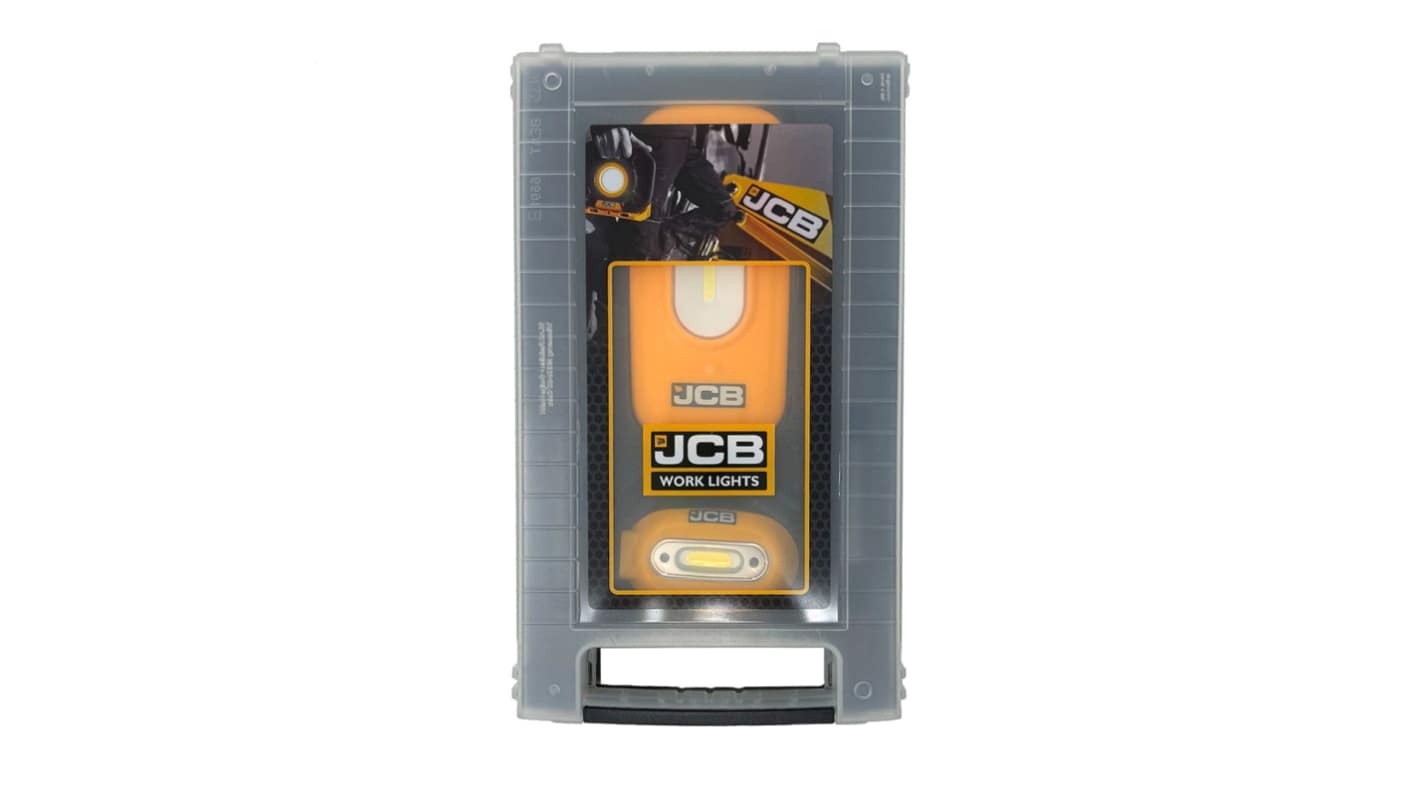 JCB Rechargeable LED Work Light, 100 lumens, 260 lumens, 300 lumens, USB-C Plug, IP44, IP65