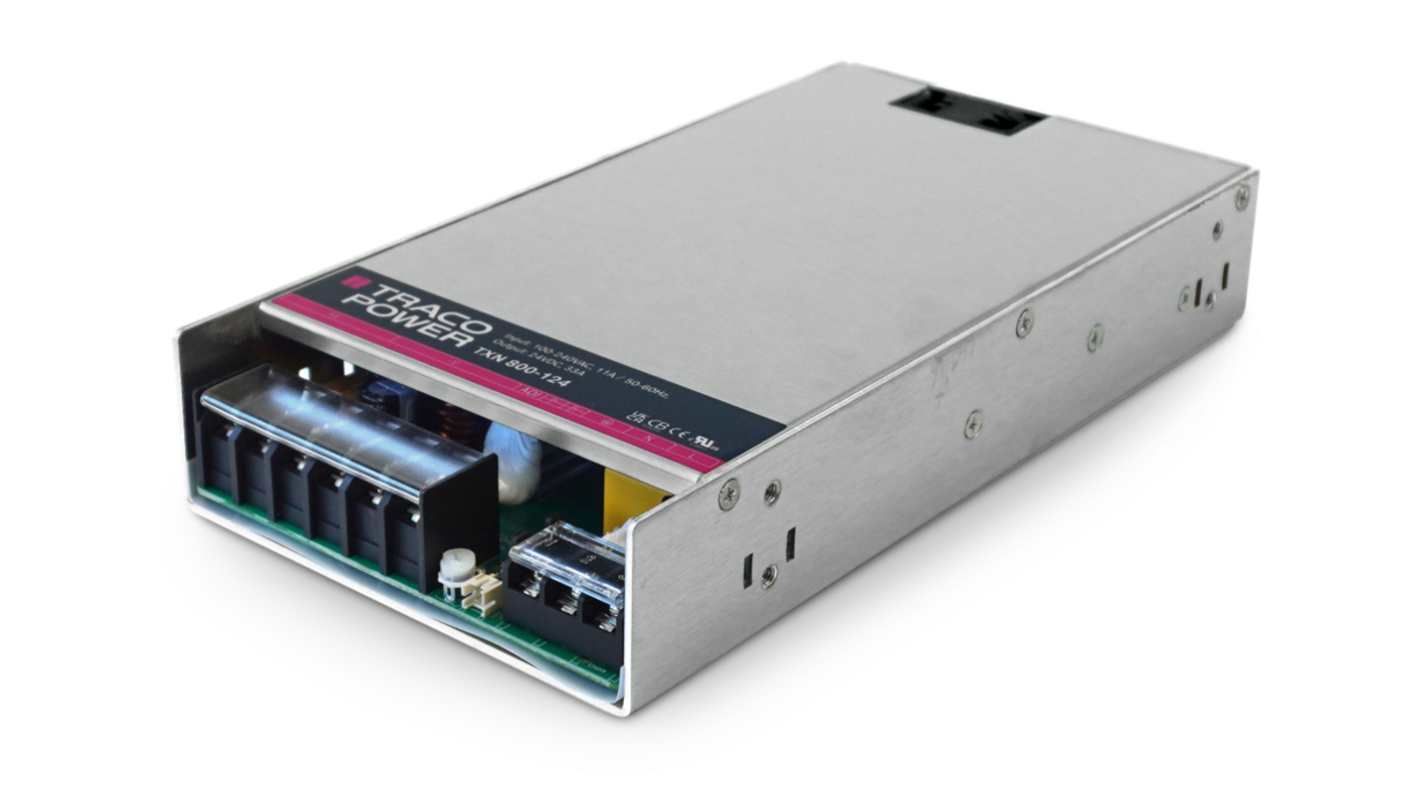 TRACOPOWER AC-DC Power Supply, TXN 800-112, 12V dc, 63A, 756W, 1 Output, 90 → 264V ac Input Voltage