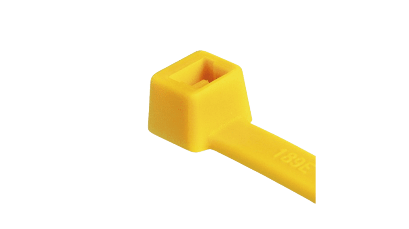 HellermannTyton Cable Tie, 150mm x 3.5 mm, Yellow Polyamide 6.6 (PA66), Pk-100