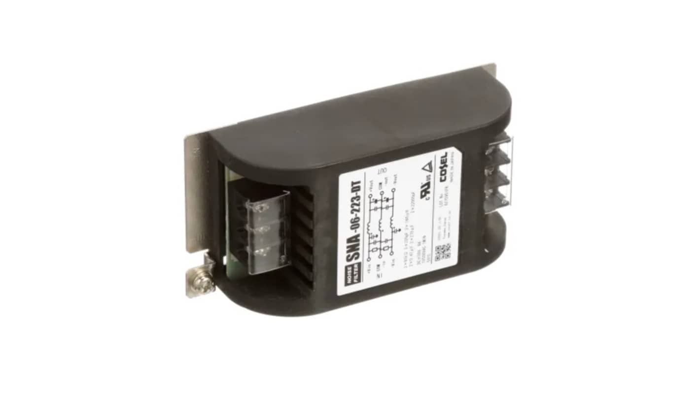 Cosel, SNA Series 1A 50 V 60Hz, DIN Rail Power Line Filter, DIN Connector 2 Phase