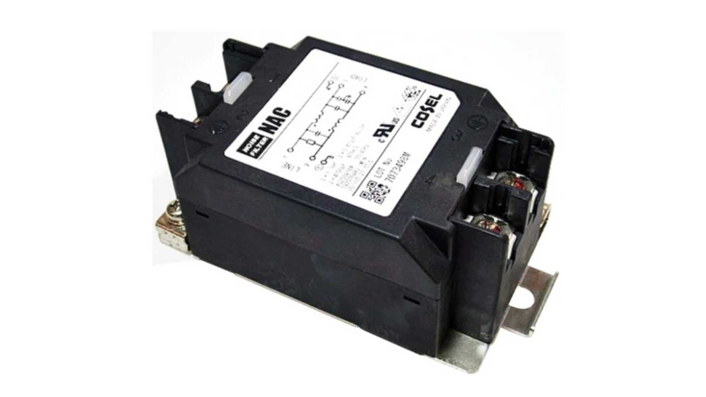 Cosel, NAC Series 20A 250 V 60Hz, DIN Rail Power Line Filter, DIN Connector, Single Phase