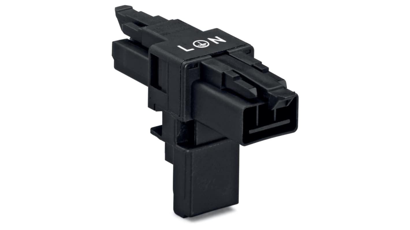 WAGO 890 Series Female Lighting Connector, 3-Pole, Female, 3-Way, Plug-In Mount, 16A, IP20, IP40