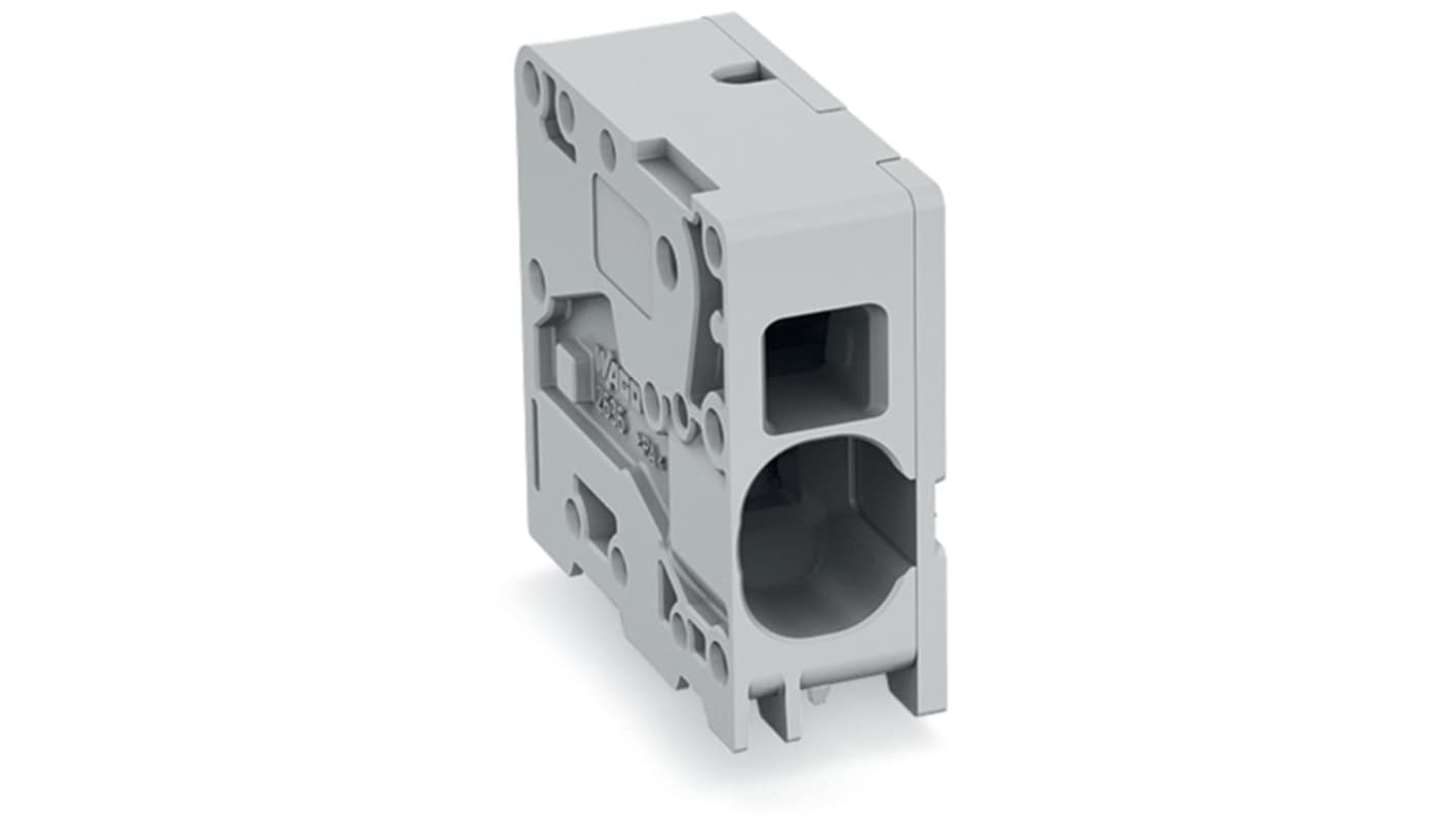 WAGO 2636 Series PCB Connector, 1-Contact, 10mm Pitch, Feed Through Mount, 1-Row, Push-In Cage Clamp Termination