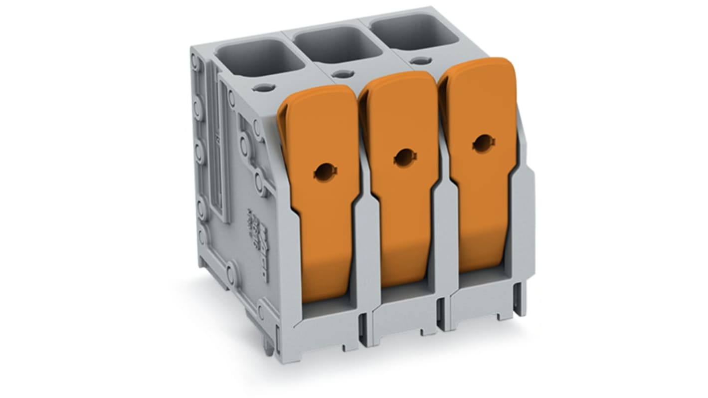 WAGO 2616 Series PCB Connector, 10-Contact, 10mm Pitch, Through Hole Mount, 1-Row, Push-In Cage Clamp Termination