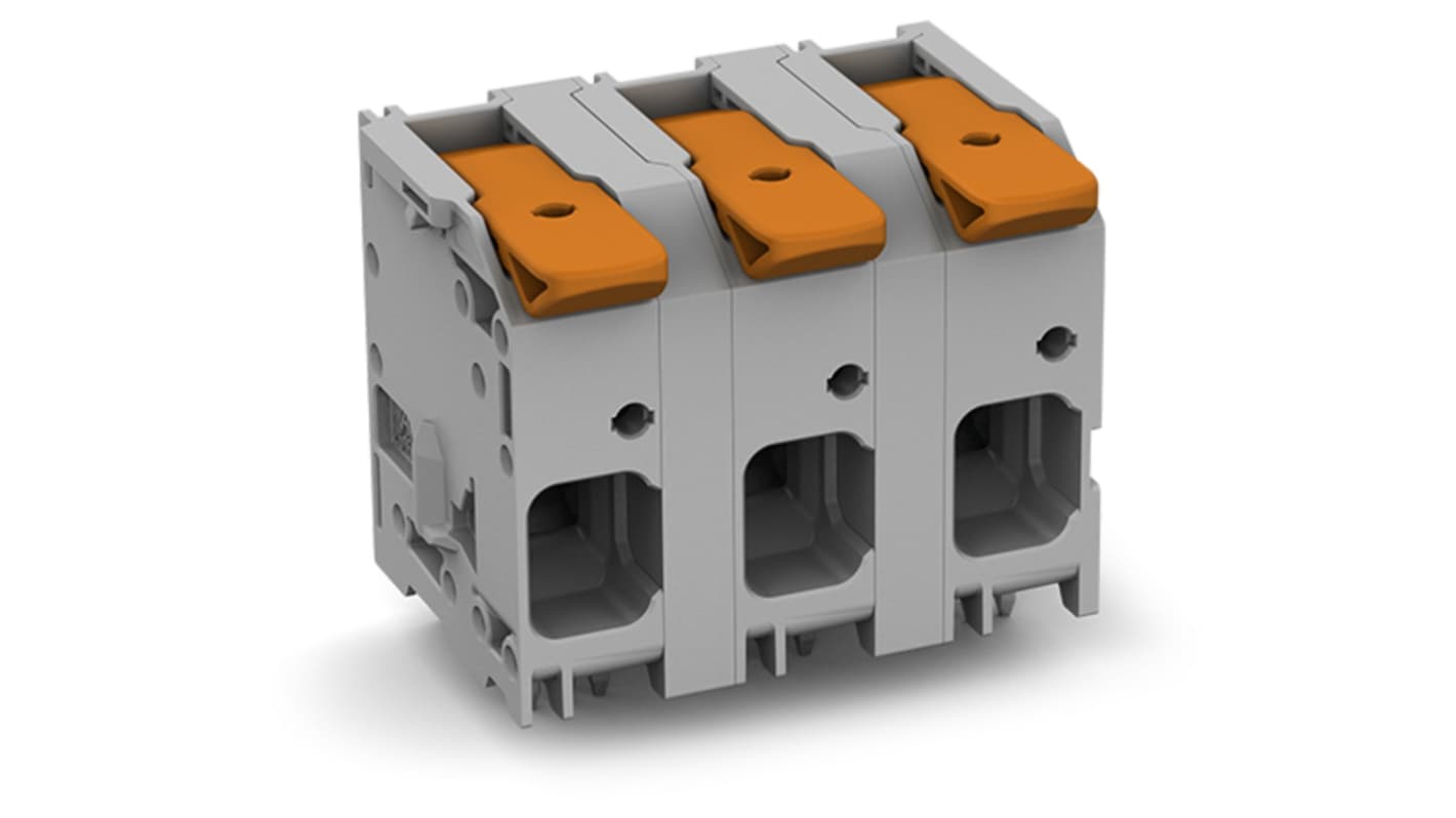 WAGO 2616 Series PCB Connector, 8-Contact, 15mm Pitch, Through Hole Mount, 1-Row, Push-In Cage Clamp Termination