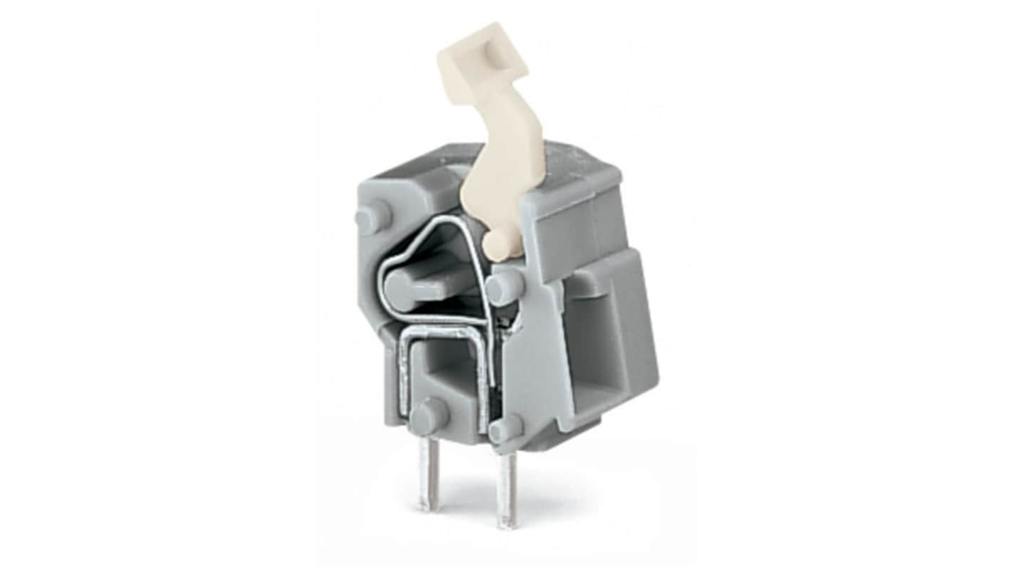 WAGO 257 Series PCB Connector, 1-Contact, 7.5/7.62mm Pitch, Through Hole Mount, 2-Row, Push In Termination