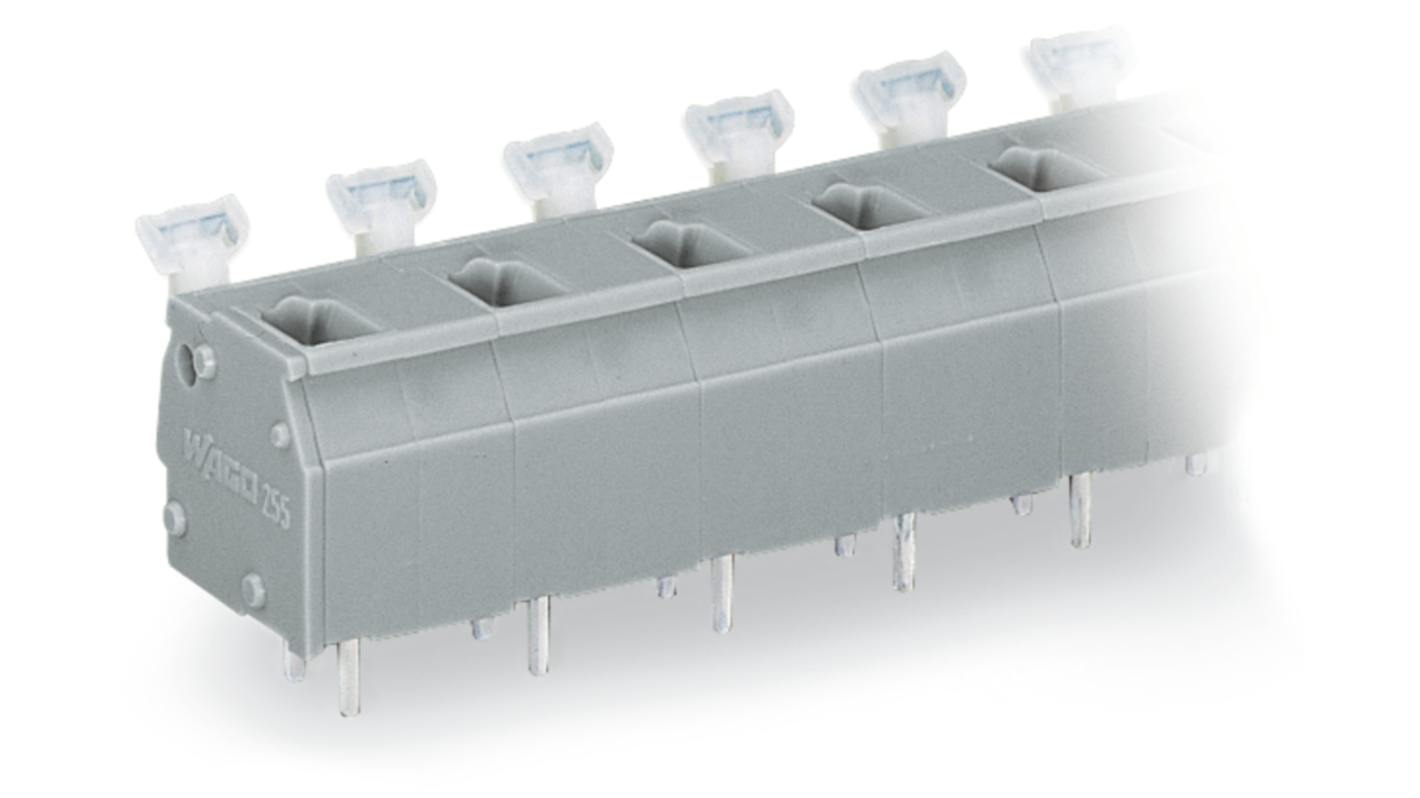 WAGO 255 Series PCB Connector, 2-Contact, 10/10.16mm Pitch, Through Hole Mount, 2-Row, Cage Clamp Termination