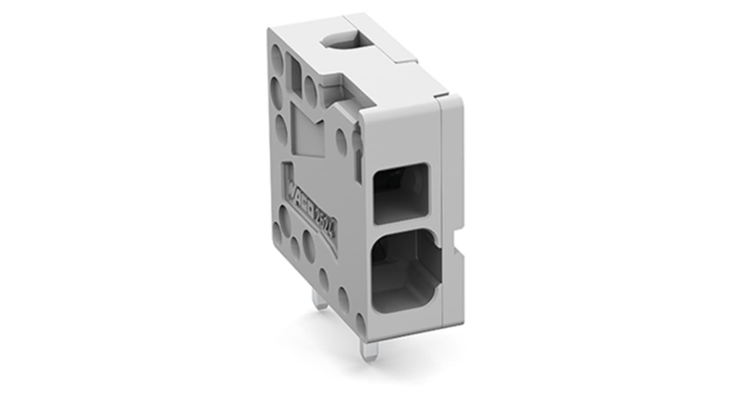 WAGO 2624 Series PCB Connector, 1-Contact, 5mm Pitch, Feed Through Mount, 2-Row, Push-In Cage Clamp Termination