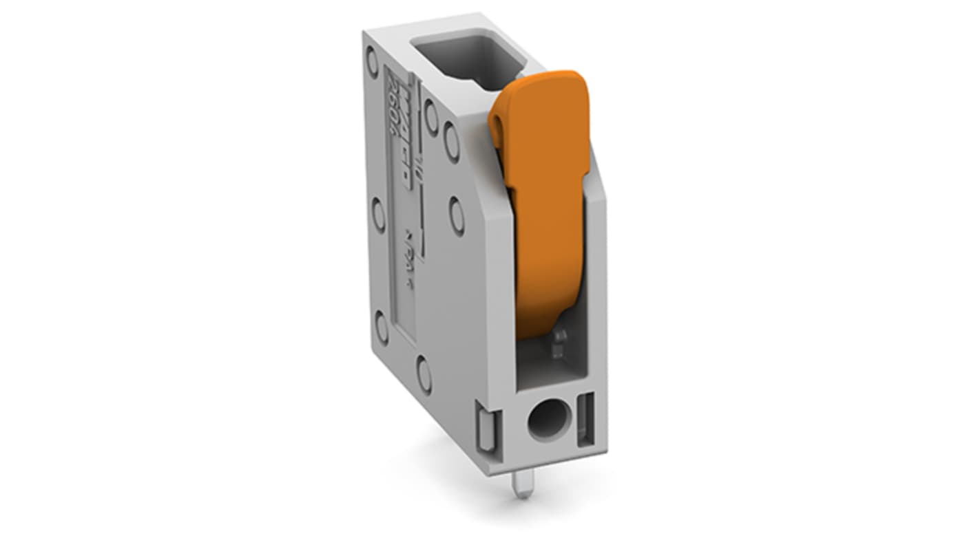 WAGO 2604 Series PCB Connector, 1-Contact, 5mm Pitch, Through Hole Mount, 2-Row, Push-In Cage Clamp Termination