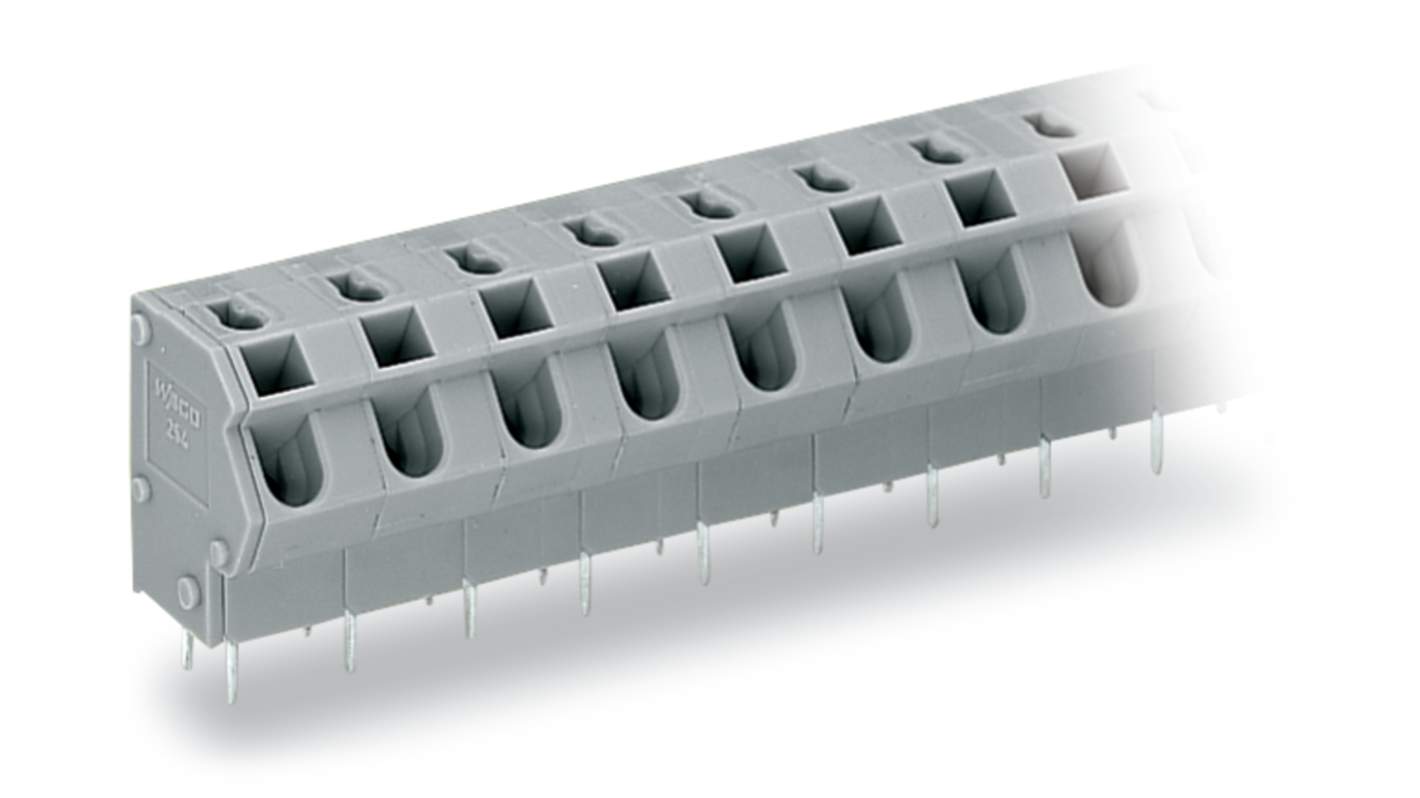WAGO 254 Series PCB Connector, 4-Contact, 7.5/7.62mm Pitch, Through Hole Mount, 1-Row, Push Wire Termination