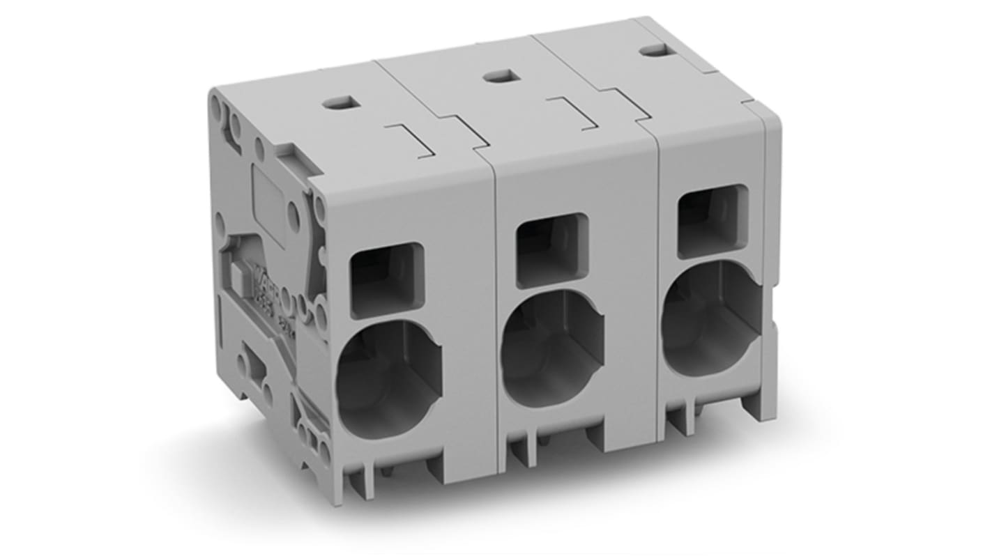 WAGO 2636 Series PCB Connector, 6-Contact, 15mm Pitch, Feed Through Mount, 1-Row, Push-In Cage Clamp Termination