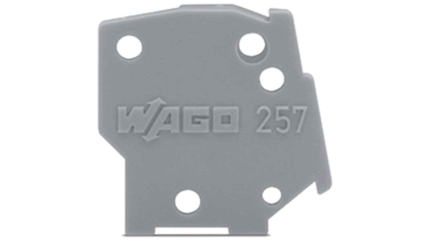 WAGO 257 Series End Plate for Use with Rail Mount Terminal Blocks