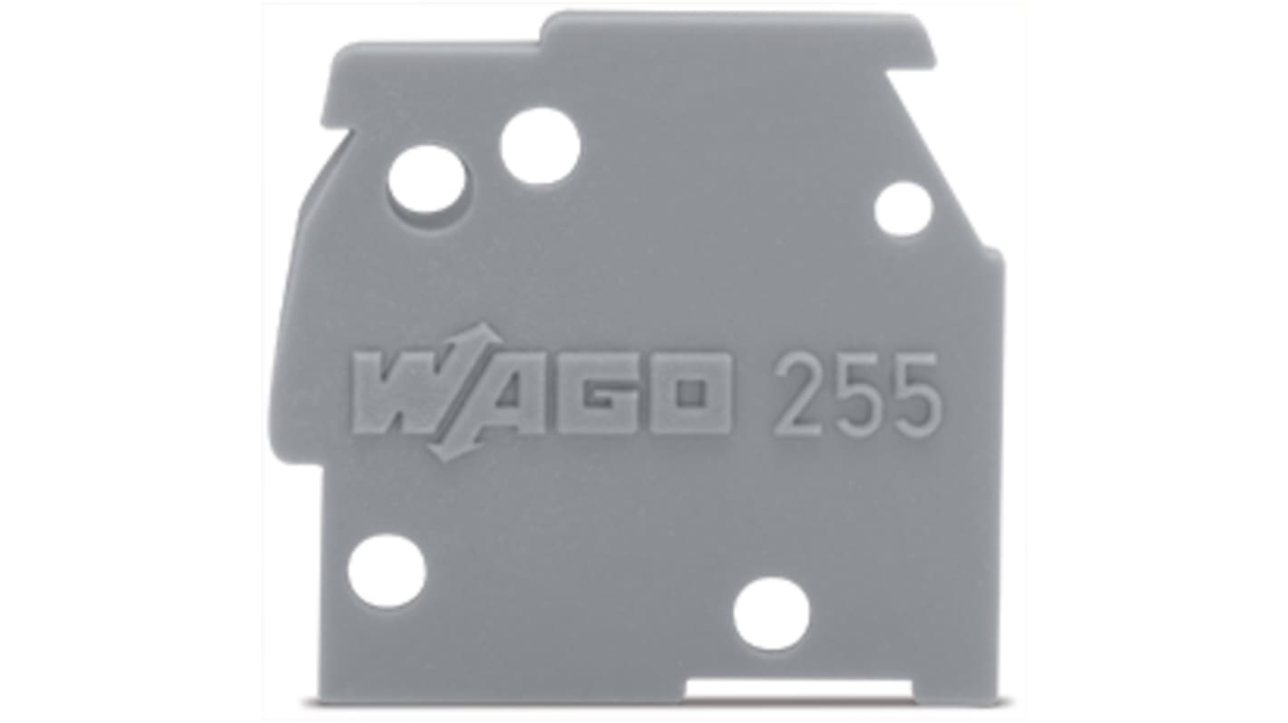 WAGO 255 Series End Plate for Use with Rail Mount Terminal Blocks