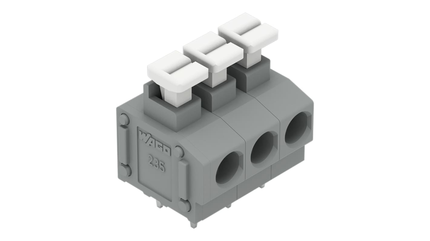 WAGO 235 基板用端子台, 5/5.08mmピッチ, 1列, 3極